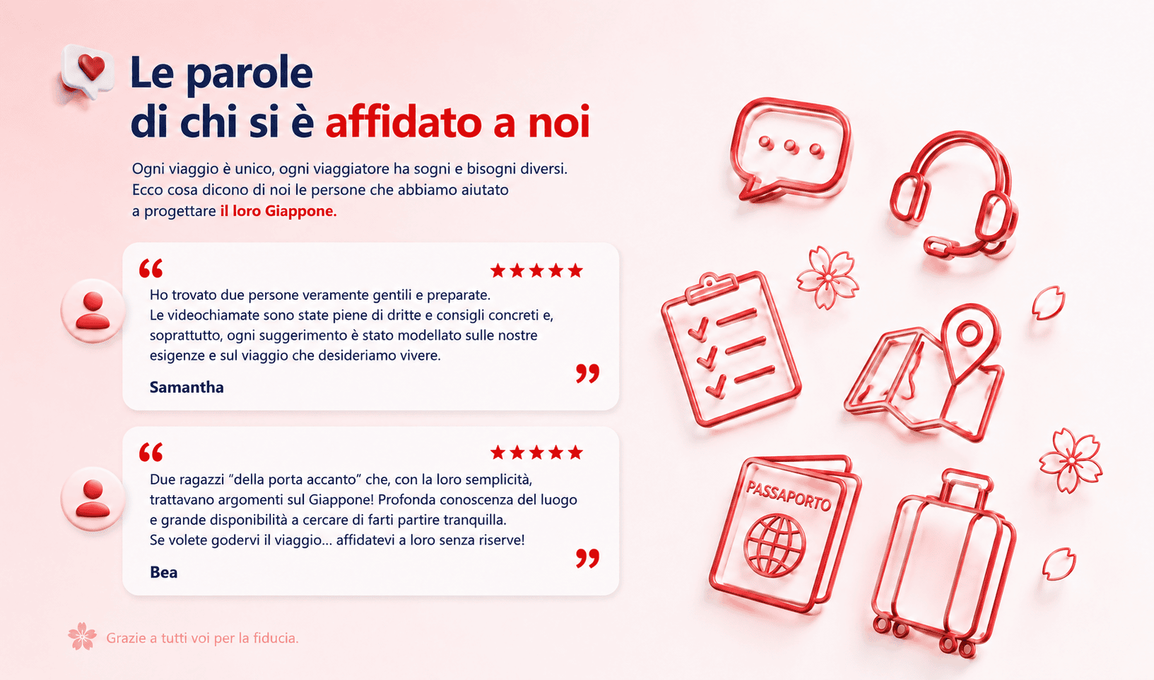 Immagine con recensioni per le consulenze personalizzate